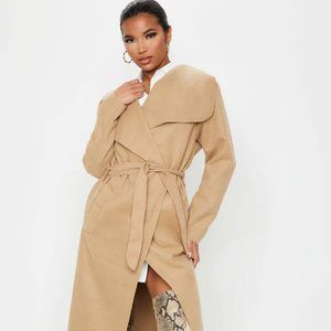PRETTYLITTLETHING Maxi Waterfall Coat (OS)